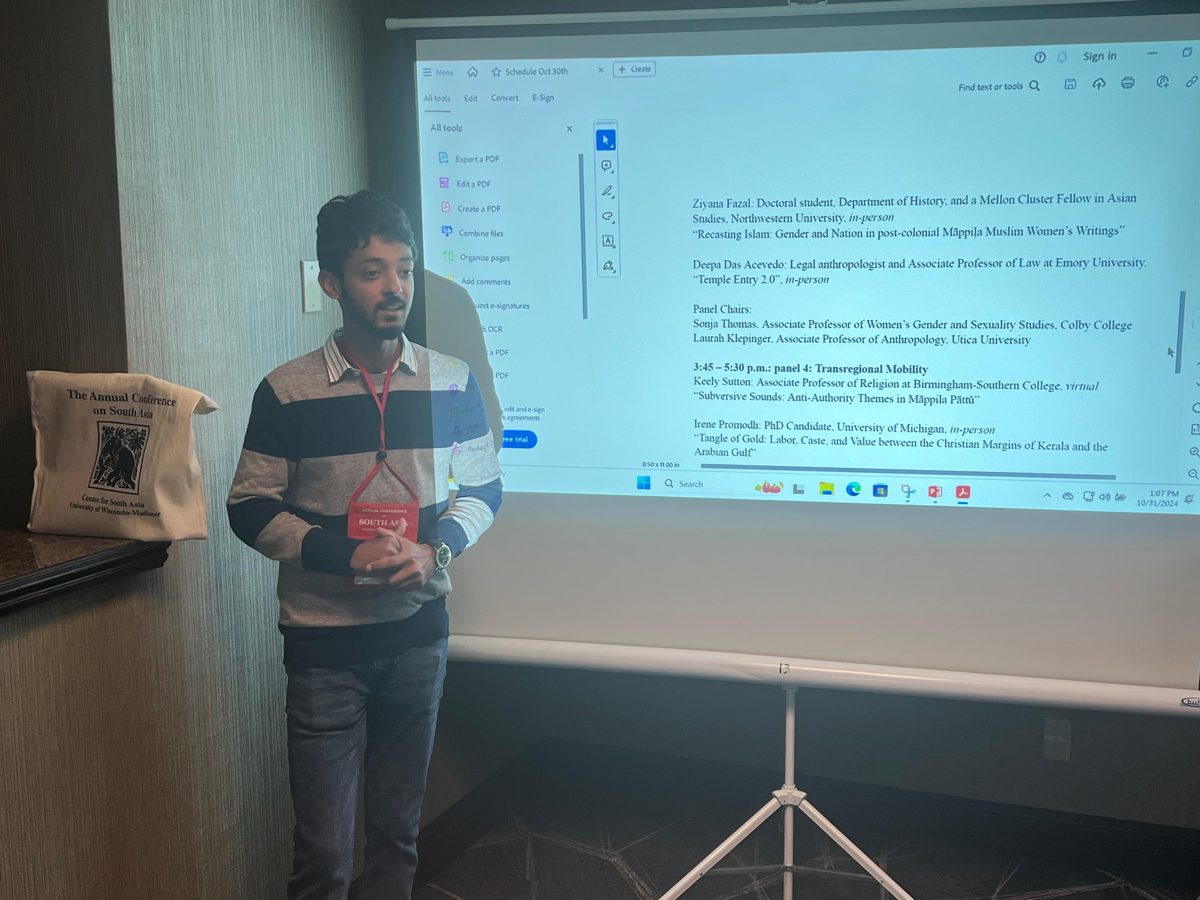 Muhammad Sami presenting at the Annual Conference on South Asia, University of Wisconsin–Madison